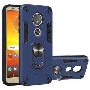 For Motorola Moto E5(EU Version) / G6 Play 2 in 1 Armour Series PC + TPU Protective Case with Ring Holder(Royal Blue)