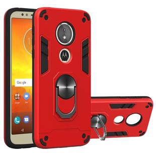 For Motorola Moto E5(EU Version) / G6 Play 2 in 1 Armour Series PC + TPU Protective Case with Ring Holder(Red)