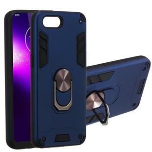 For Motorola One Macro / Moto G8 Play 2 in 1 Armour Series PC + TPU Protective Case with Ring Holder(Royal Blue)