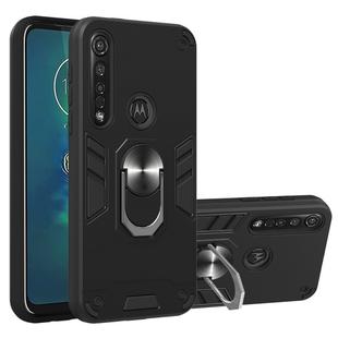 For Motorola Moto G8 Plus 2 in 1 Armour Series PC + TPU Protective Case with Ring Holder(Black)