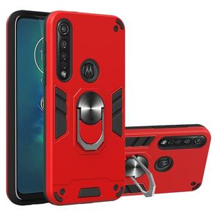 For Motorola Moto G8 Plus 2 in 1 Armour Series PC + TPU Protective Case with Ring Holder(Red)