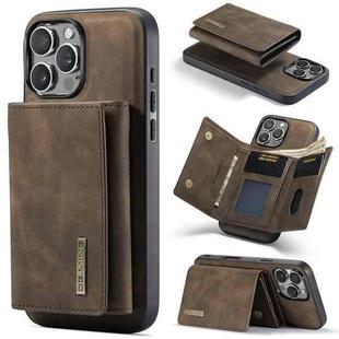 For iPhone 16 Pro Max DG.MING M1 Series 3-Fold Multi Card Wallet Leather Phone Case(Coffee)