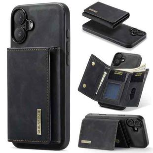 For iPhone 16 Plus DG.MING M1 Series 3-Fold Multi Card Wallet Leather Phone Case(Black)