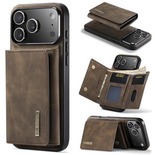 For iPhone 17 Pro Max DG.MING M1 Series 3-Fold Multi Card Wallet Leather Phone Case(Coffee)