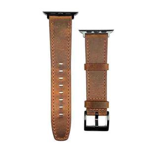 For Apple Watch SE 2022 40mm Retro Texture Leather Watch Band(Brown)