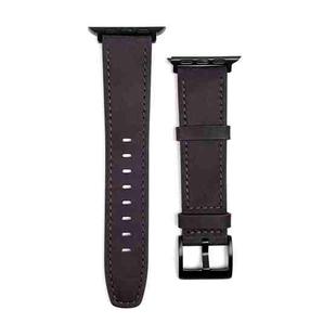 For Apple Watch 6 44mm Retro Texture Leather Watch Band(Purple)