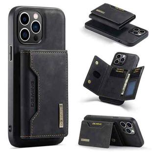 For iPhone 15 Pro DG.MING M2 Series 3-Fold Card Bag Wallet Leather Phone Case(Black)