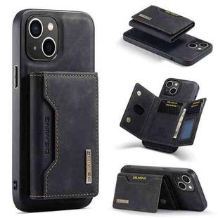 For iPhone 15 Plus DG.MING M2 Series 3-Fold Card Bag Wallet Leather Phone Case(Black)