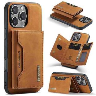 For iPhone 16 Pro Max DG.MING M2 Series 3-Fold Card Bag Wallet Leather Phone Case(Brown)