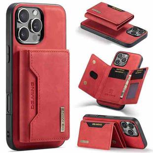 For iPhone 16 Pro DG.MING M2 Series 3-Fold Card Bag Wallet Leather Phone Case(Red)