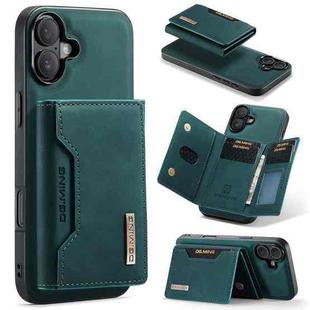 For iPhone 16 Plus DG.MING M2 Series 3-Fold Card Bag Wallet Leather Phone Case(Green)