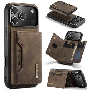 For iPhone 17 Pro Max DG.MING M2 Series 3-Fold Card Bag Wallet Leather Phone Case(Coffee)