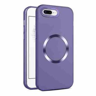 For iPhone SE 2022 / 2020 / 8 / 7 CD Texture MagSafe Frosted Translucent Phone Case(Dark Purple)