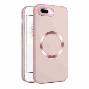 For iPhone 8 Plus / 7 Plus CD Texture MagSafe Frosted Translucent Phone Case(Pink)
