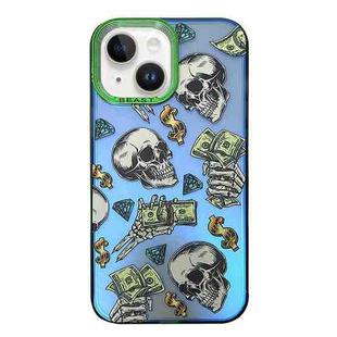 For iPhone 14 Aurora Series Painted Pattern Phone Case(Skull)