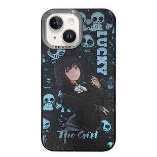 For iPhone 14 Aurora Series Painted Pattern Phone Case(Girl)