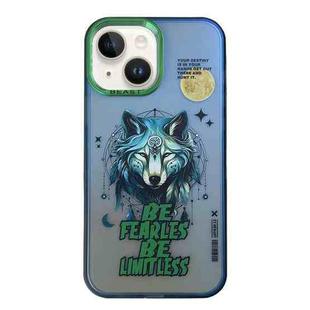 For iPhone 13 Aurora Series Painted Pattern Phone Case(Wolf)