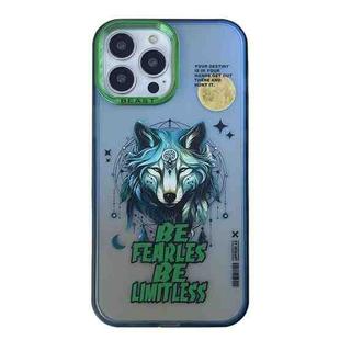 For iPhone 12 Pro Max Aurora Series Painted Pattern Phone Case(Wolf)