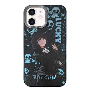 For iPhone 11 Aurora Series Painted Pattern Phone Case(Girl)