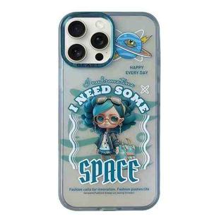 For iPhone 15 Pro Aurora Series Painted Pattern Phone Case(Glasses Girl)