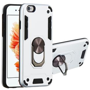 For iPhone 6 / 6s 2 in 1 Armour Series PC + TPU Protective Case with Ring Holder(Silver)
