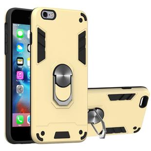 For iPhone 6 Plus / 6s Plus 2 in 1 Armour Series PC + TPU Protective Case with Ring Holder(Gold)