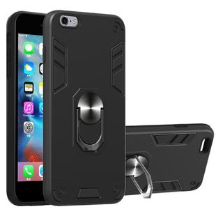 For iPhone 6 Plus / 6s Plus 2 in 1 Armour Series PC + TPU Protective Case with Ring Holder(Black)
