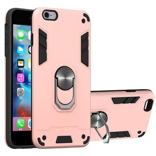 For iPhone 6 Plus / 6s Plus 2 in 1 Armour Series PC + TPU Protective Case with Ring Holder(Rose Gold)