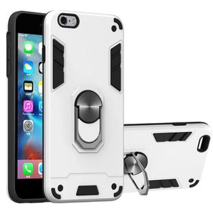 For iPhone 6 Plus / 6s Plus 2 in 1 Armour Series PC + TPU Protective Case with Ring Holder(Silver)