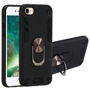 For iPhone SE 2022 / SE 2020 / 8 / 7 2 in 1 Armour Series PC + TPU Protective Case with Ring Holder(Black)