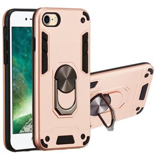 For iPhone SE 2022 / SE 2020 / 8 / 7 2 in 1 Armour Series PC + TPU Protective Case with Ring Holder(Rose Gold)
