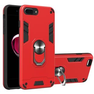 For iPhone 8 Plus / 7 Plus 2 in 1 Armour Series PC + TPU Protective Case with Ring Holder(Red)