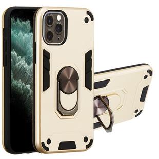 For iPhone 11 Pro 2 in 1 Armour Series PC + TPU Protective Case with Ring Holder(Gold)