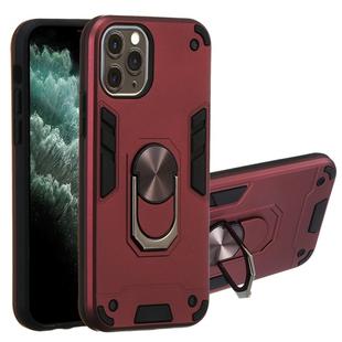 For iPhone 11 Pro 2 in 1 Armour Series PC + TPU Protective Case with Ring Holder(Wnie Red)