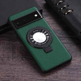 For Google Pixel 6 Litchi Texture MagSafe Magnetic Ring Phone Case(Green)