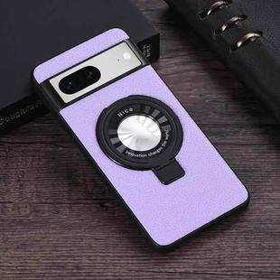 For Google Pixel 7 Litchi Texture MagSafe Magnetic Ring Phone Case(Purple)