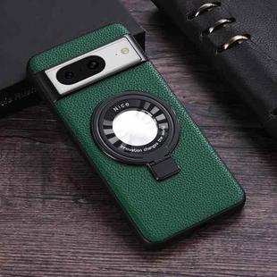 For Google Pixel 8 Litchi Texture MagSafe Magnetic Ring Phone Case(Green)