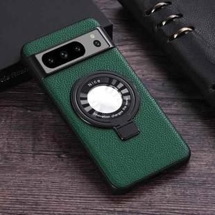 For Google Pixel 8 Pro Litchi Texture MagSafe Magnetic Ring Phone Case(Green)
