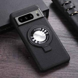 For Google Pixel 8 Pro Litchi Texture MagSafe Magnetic Ring Phone Case(Black)