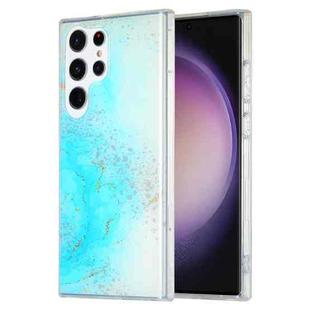 For Samsung Galaxy S23 Ultra 5G Dual-side IMD Marble Phone Case(Sky Blue)