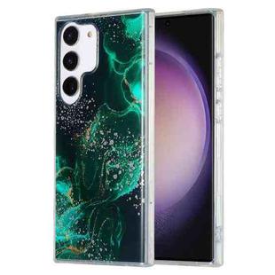 For Samsung Galaxy S23+ 5G Dual-side IMD Marble Phone Case(Dark Green)