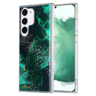 For Samsung Galaxy S22+ 5G Dual-side IMD Marble Phone Case(Dark Green)