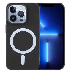 For iPhone 13 Pro MagSafe Liquid Silicone Phone Case(Black)