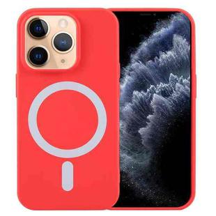 For iPhone 11 Pro Max MagSafe Liquid Silicone Phone Case(Red)