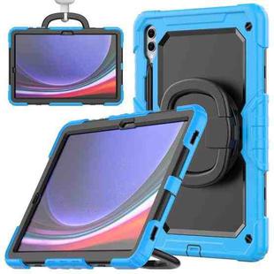 For Samsung Galaxy Tab S9+ / S10+ D Type Silicone Hybrid PC Tablet Case with Handle Holder(Light Blue)