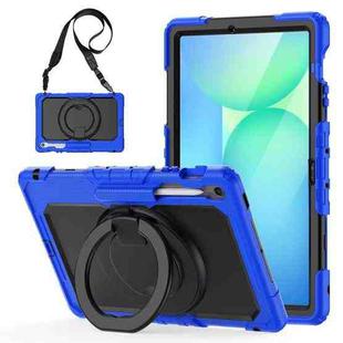 For Samsung Galaxy Tab S10 FE+ D Type Silicone Hybrid PC Tablet Case with Handle Holder(Blue)
