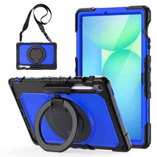 For Samsung Galaxy Tab S10 FE+ D Type Silicone Hybrid PC Tablet Case with Handle Holder(Blue PC)