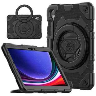For Samsung Galaxy Tab S9 Spider Rotation Handle Silicone Hybrid PC Tablet Case(Black)
