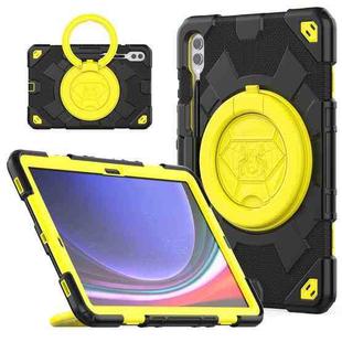 For Samsung Galaxy Tab S9+ / S10+ Spider Rotation Handle Silicone Hybrid PC Tablet Case(Black Yellow)