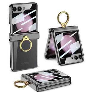 For Samsung Galaxy Z Flip5 GKK Magnetic Folding Phantom Rotary Phone Case with Ring Holder(Black)